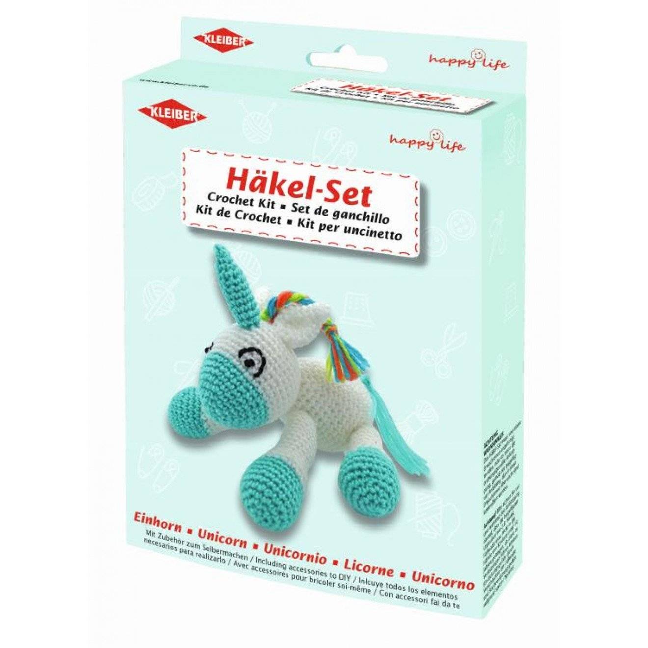 Häkeltier Bastelset Einhorn 19x6 cm