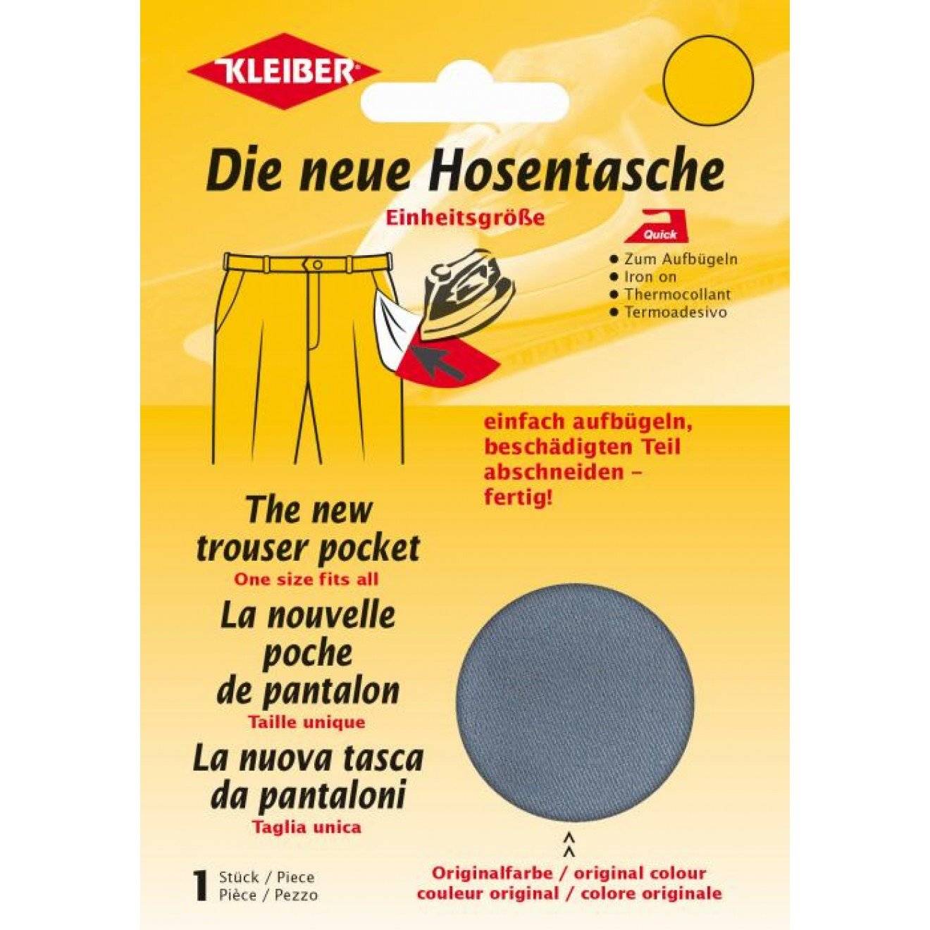 Ersatzhosentasche ca. 23x18,5 cm 02 hellgrau