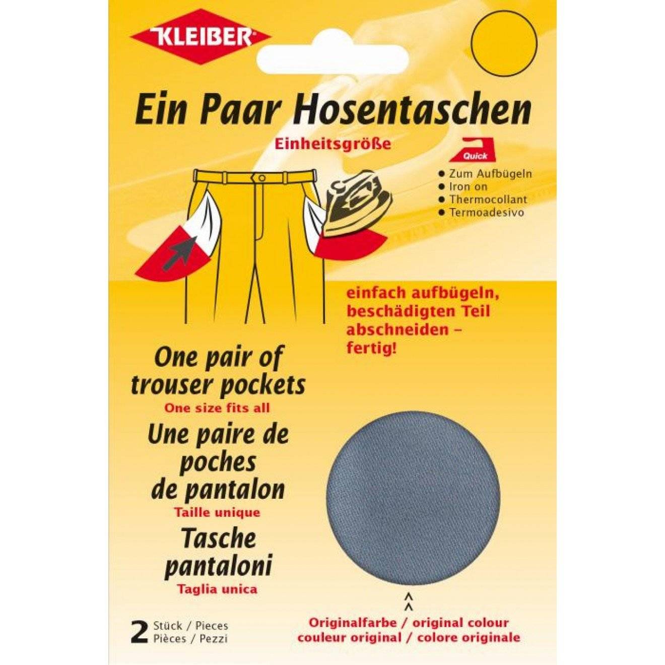 Hosentaschen ca. 18,5x16 cm 05 schwarz 1 Paar