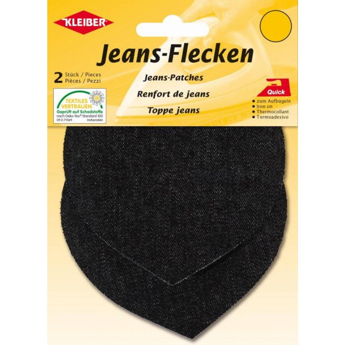 Jeans-Flecken Herz ca. 8,5x10,5 cm 25 schwarz 2 St