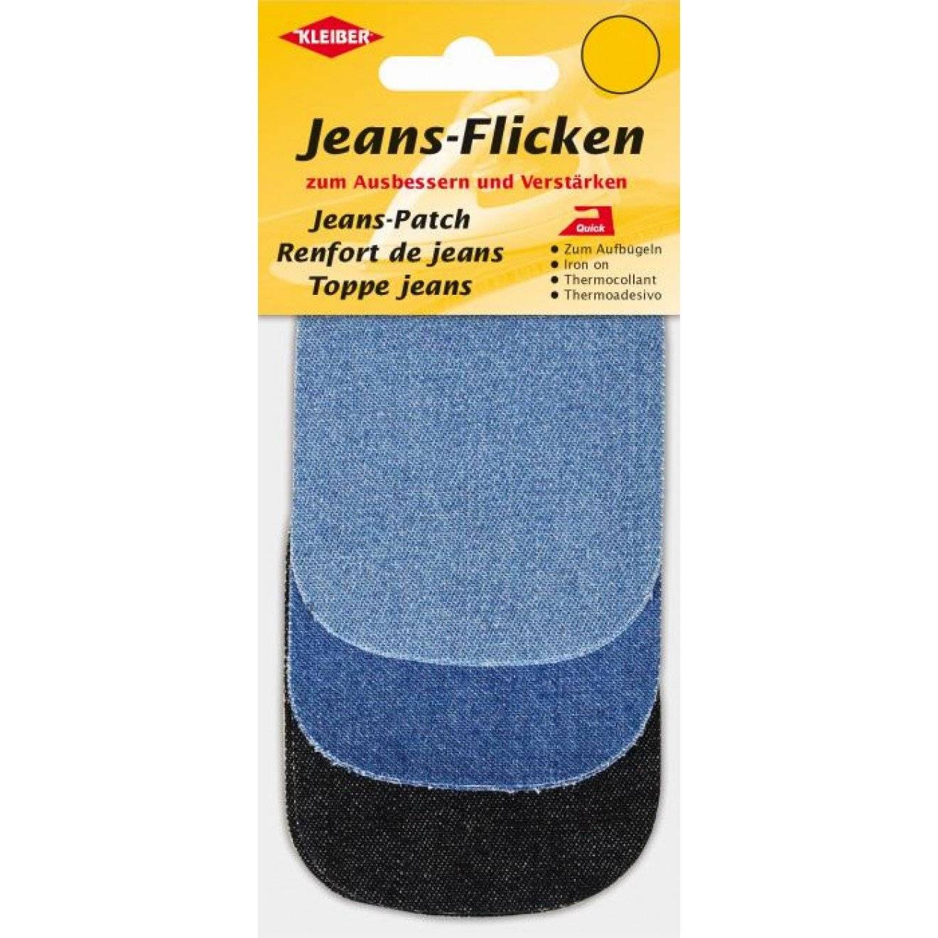 Jeans-Flecken mini ca. 9x7 cm 01 hellblau, mittelblau, schwarz 3 St