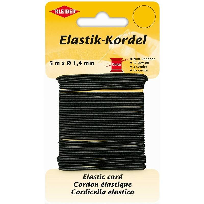 KLEIBER Elastik-Kordel, 1,4 mm x 5 m, schwarz
