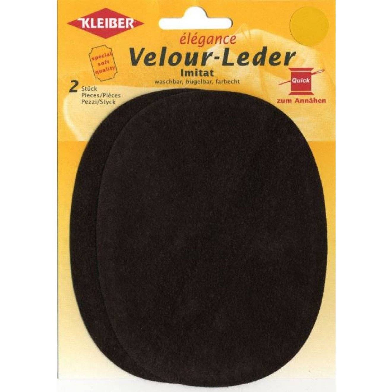 Velour-Leder-Imitat klein ca. 13x10 cm 03 dunkelbraun 2 St