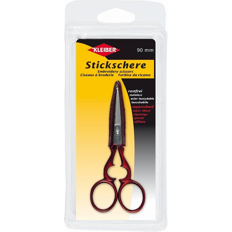 KLEIBER Stickschere, Länge: 90 mm, rot