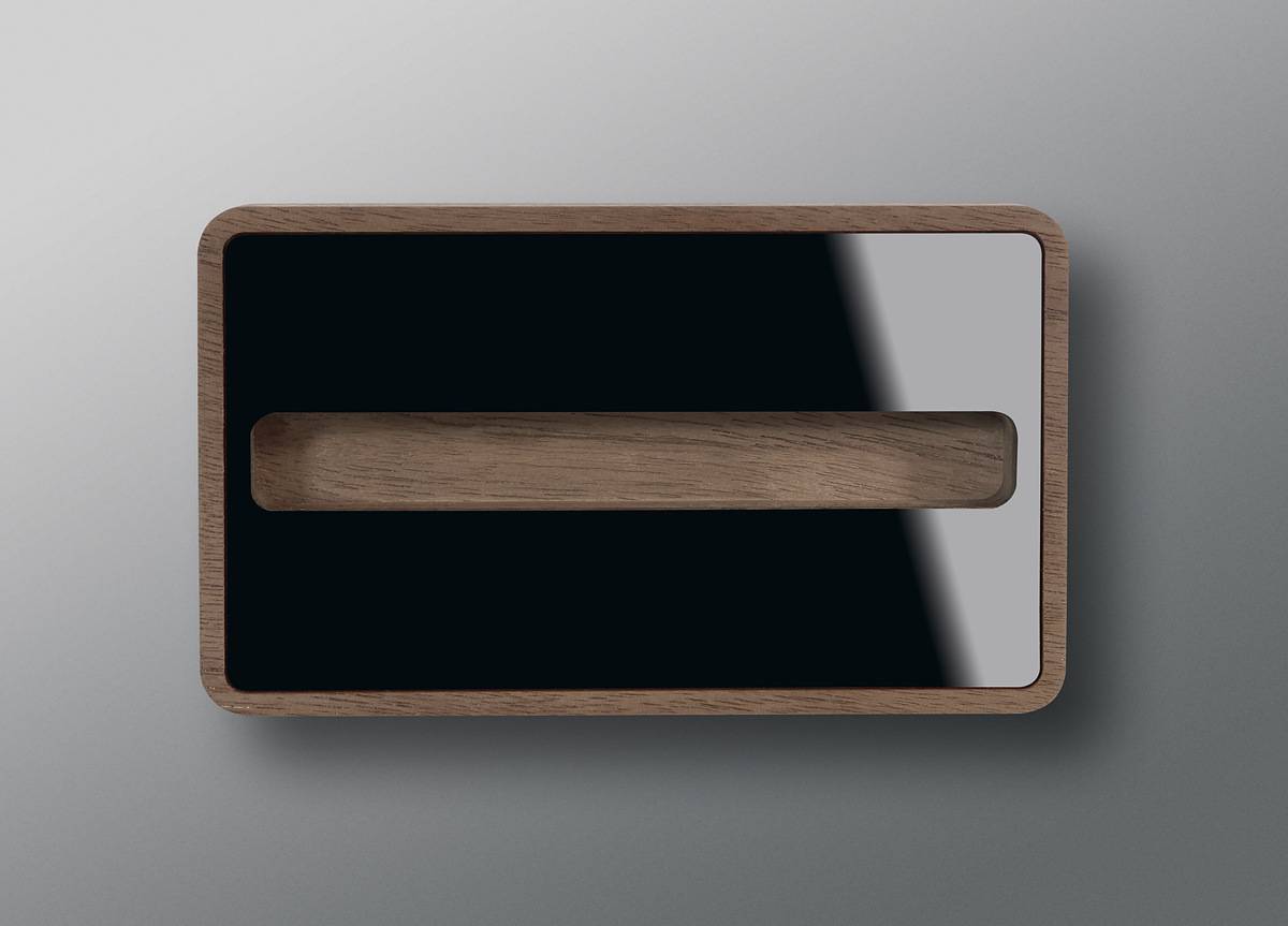 SIGEL Visitenkarten-Aufsteller, mit 1 Fach, massives Walnussholz, Acryl, für bis zu 30 Karten