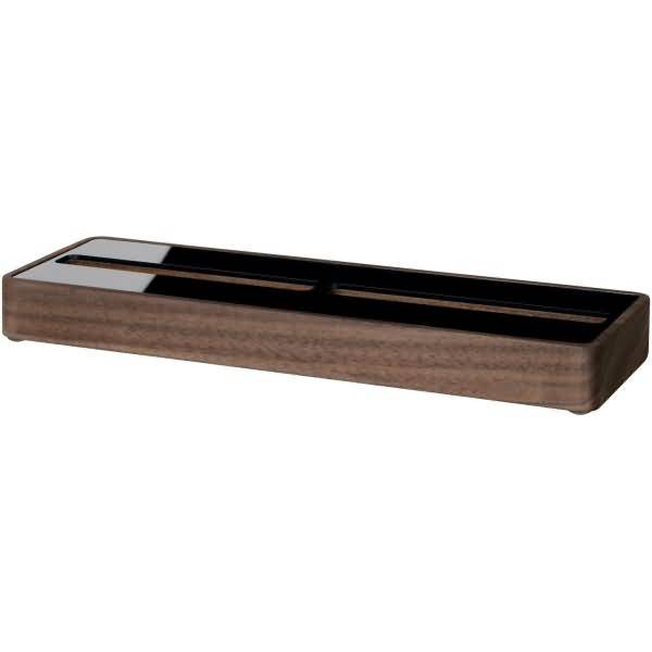 Visitenkarten-Aufsteller Walnuss Holz/Acryl 60 Karten max. 90x60mm