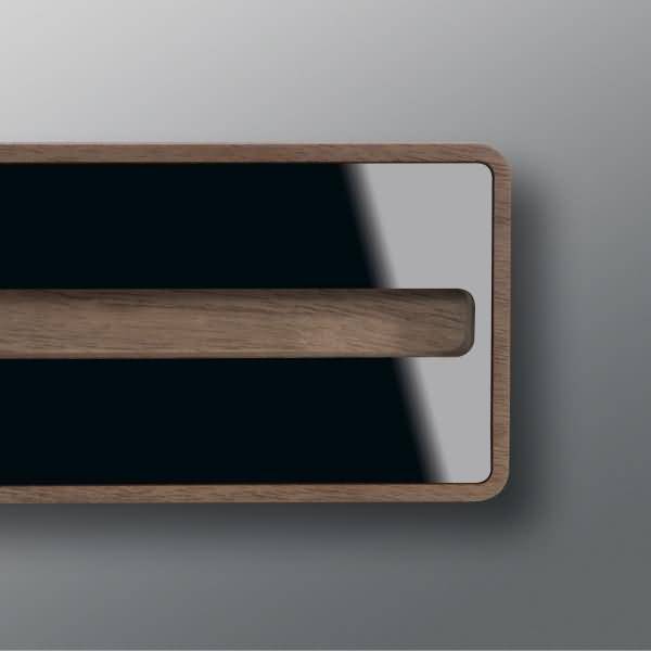 Visitenkarten-Aufsteller Walnuss Holz/Acryl 60 Karten max. 90x60mm