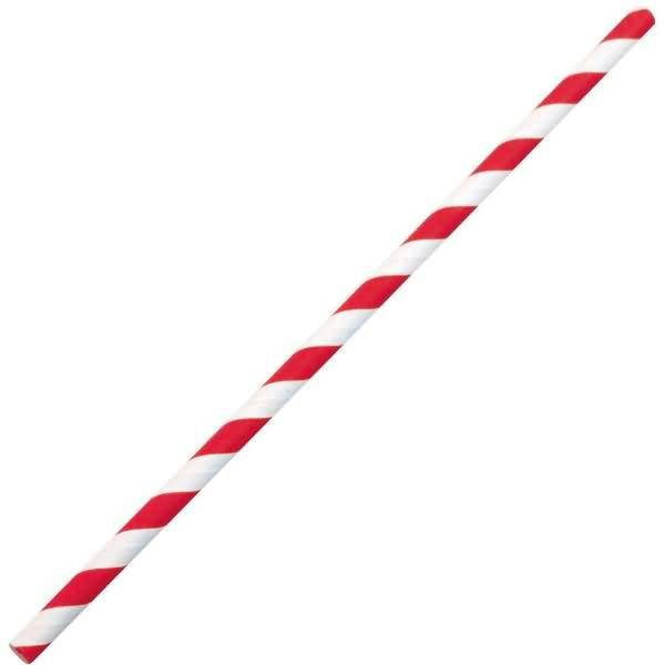 Papier-Trinkhalme 6x197mm VE=100 Stück rot-weiß