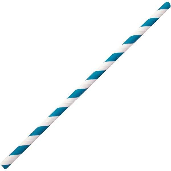 Papier-Trinkhalme 6x197mm VE=100 Stück dunkelblau-weiß