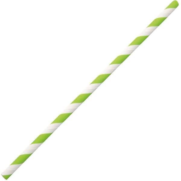 Papier-Trinkhalme 6x197mm VE=100 Stück grün-weiß