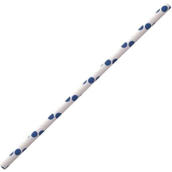 Papier-Trinkhalme 6x197mm VE=100 Stück dunkelblau-weiß