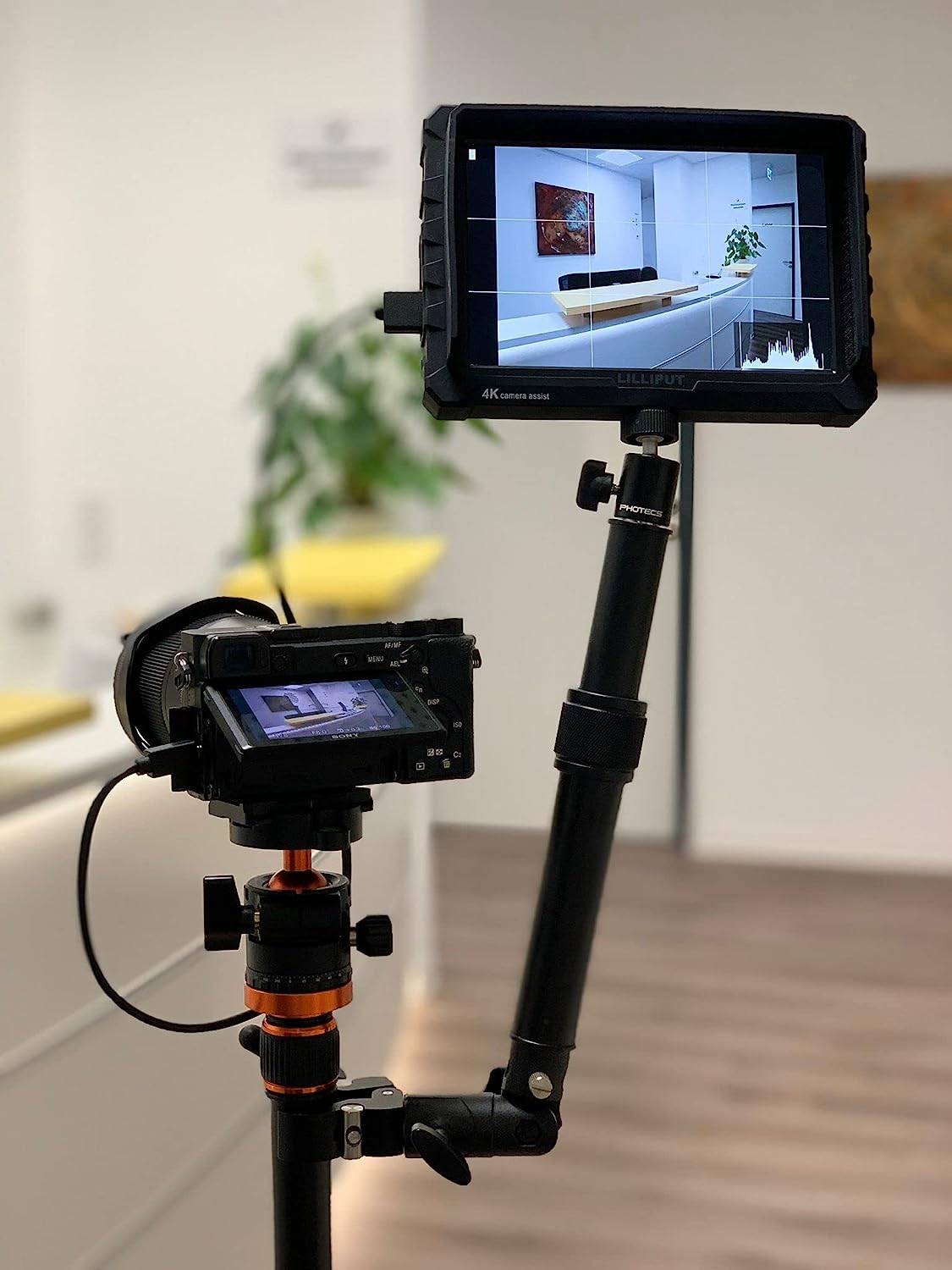 Photecs® Stativ-Verlängerung Pro-S mit Kniegelenk, kurzes Teleskop-Monopod