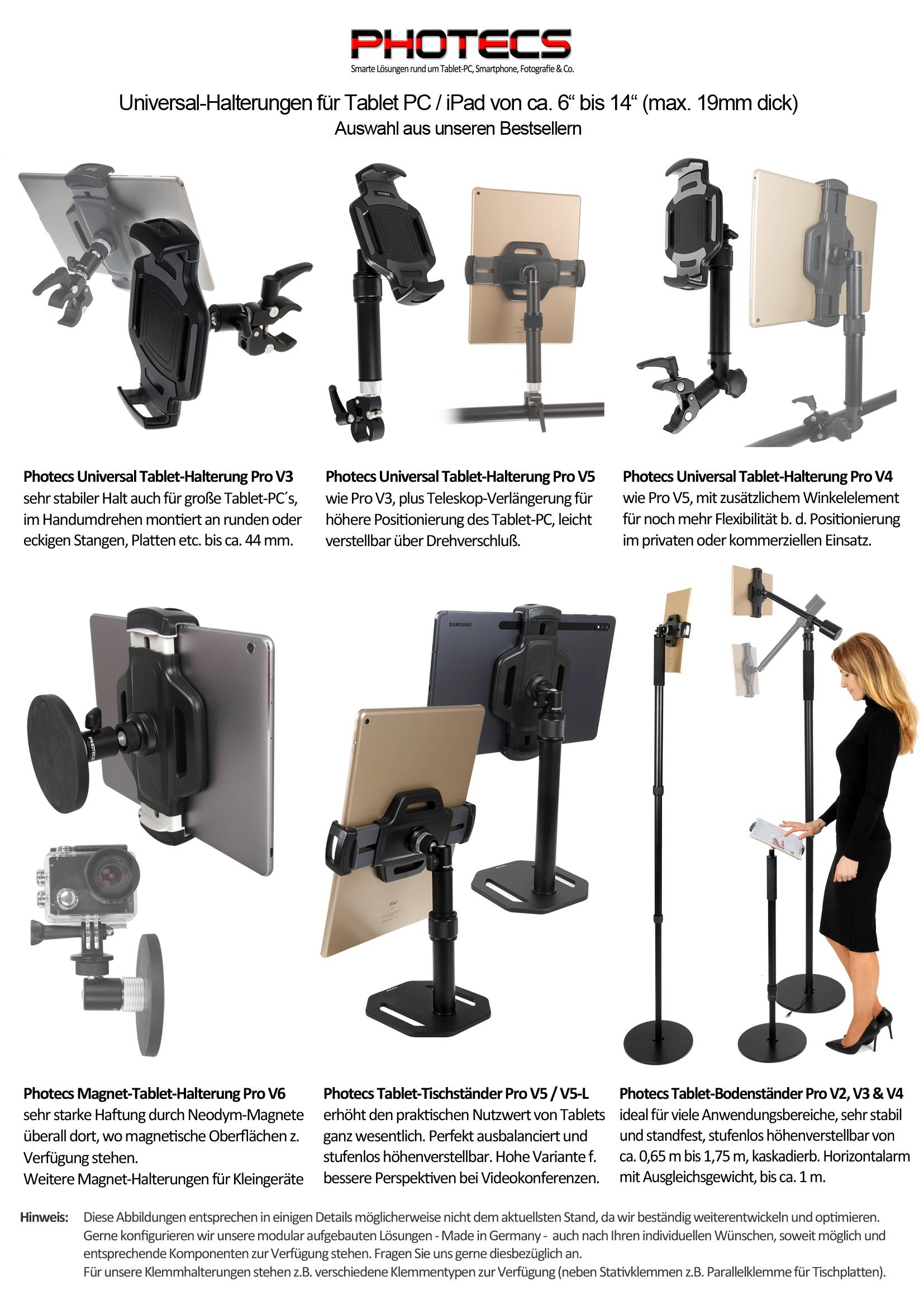 Photecs® Stativ-Verlängerung Pro-S mit Kniegelenk, kurzes Teleskop-Monopod