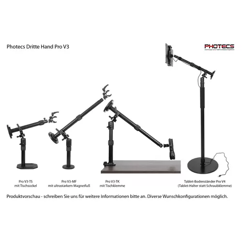 Photecs® Dritte Hand V1, höhenverstellbar bis ca. 37 cm, Halter f. Lötkolben, Dremel o. ähnliche Photecs® Dritte Hand V1, höhenverstellbar bis ca. 37 cm, Halter f. Lötkolben, Dremel o. ähnliche