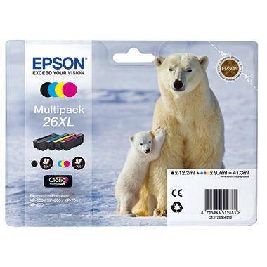 EPSON Tintenpatrone Originalzubehör 26XL ca. 500 Seiten schwarz ca. 3