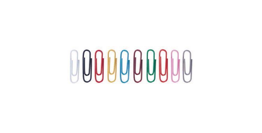 ALCO Büroklammer runde Form 26mm Metall kunststoffüberzogen farbig