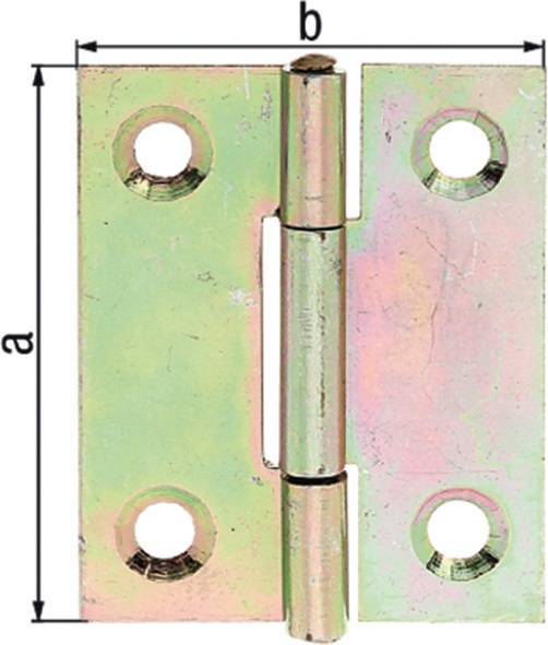 Scharnier H.70mm B.53mm S.1,25mm STA galv.gelb verz.halbbreit GAH