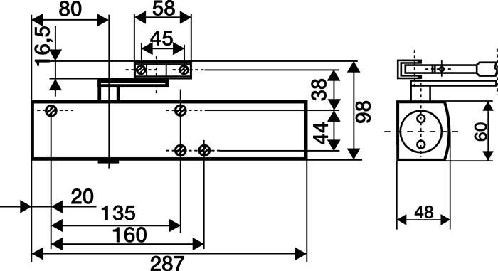Scherentürschließer TS 4000 silber EN 1-6 o.Gestänge GEZE