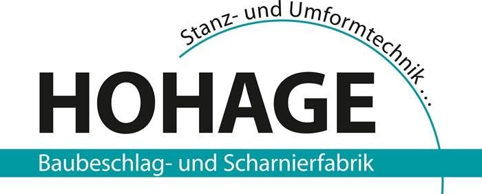 Logo eines Unternehmens mit dem Text 'Stanz- und Umformtechnik' oben und 'Umform- und Scharniertechnik' unten, mit den großen Buchstaben 'OHAG'.