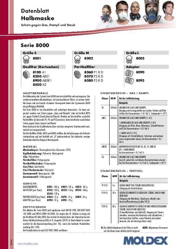 Atemschutzhalbmaske 800201 EN140:1998 MOLDEX