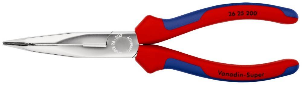 Rote und blaue Zangen mit '26-200 GERMANY' Text, der im Bereich der Metallverbindung gedruckt ist.