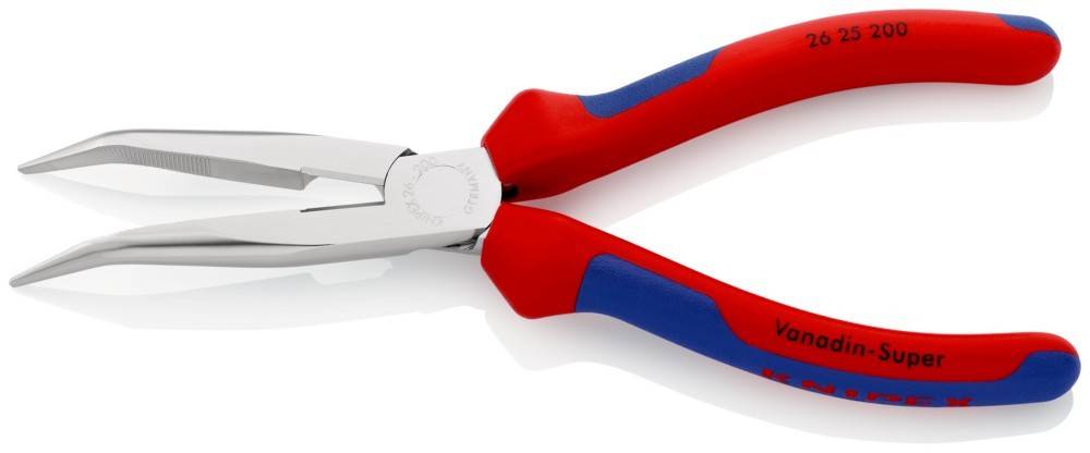 Rote und blaue Zangen mit glänzendem metallischem Greifende, entwickelt zum Schneiden oder Biegen von Draht.