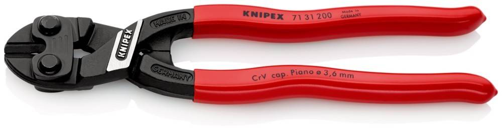 Rot-gehändelte Knipex Schneidezangen mit 'KNIPEX 7131' und 'CrV cap. Piano' auf den Griffen gedruckt.