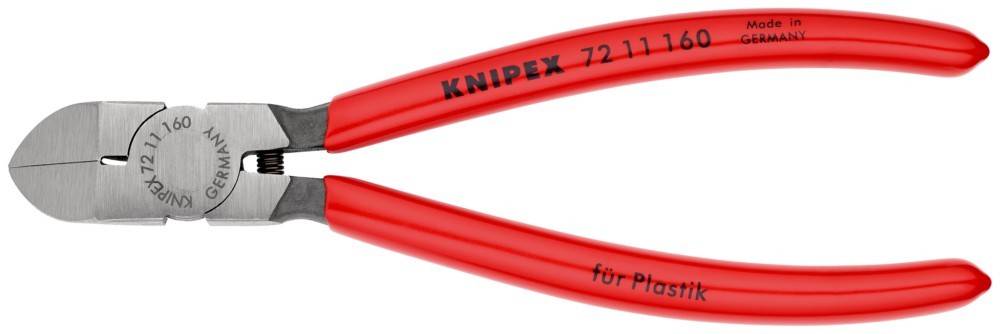 Werkzeug mit rotem Griff und der Markenaufschrift 'Knipex', möglicherweise Teil von Zangen oder Schneidwerkzeugen, die für professionelle oder Do-it-yourself-Anwendungen vorgesehen sind.