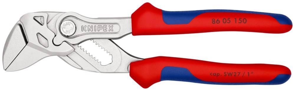 Rote und blaue Zangen mit Griffen, auf denen nahe der Gelenkstelle das Wort 'APEX' eingraviert ist.
