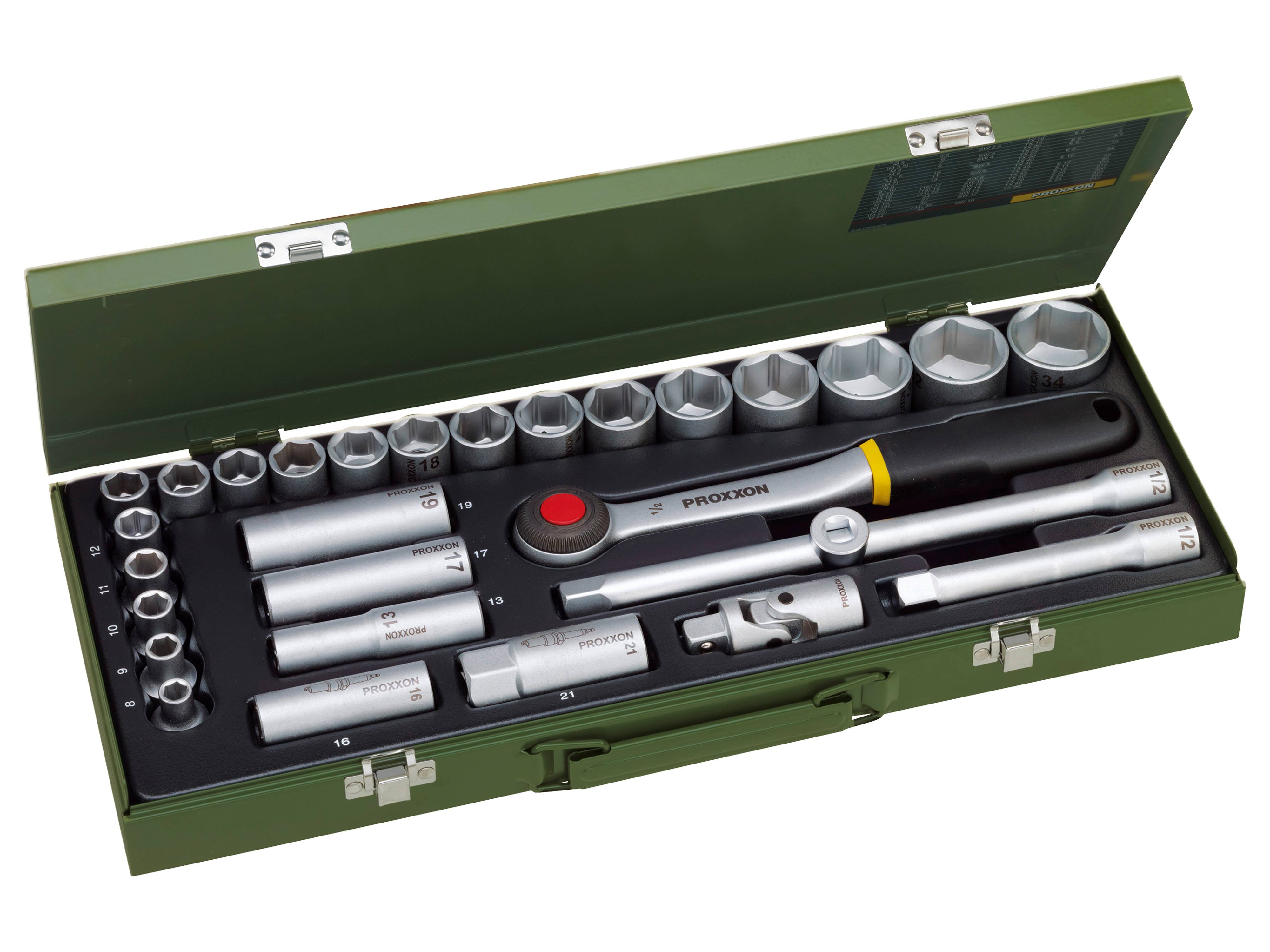 PROXXON Steckschlüsselsatz, 23000, 1/2", 29-teilig