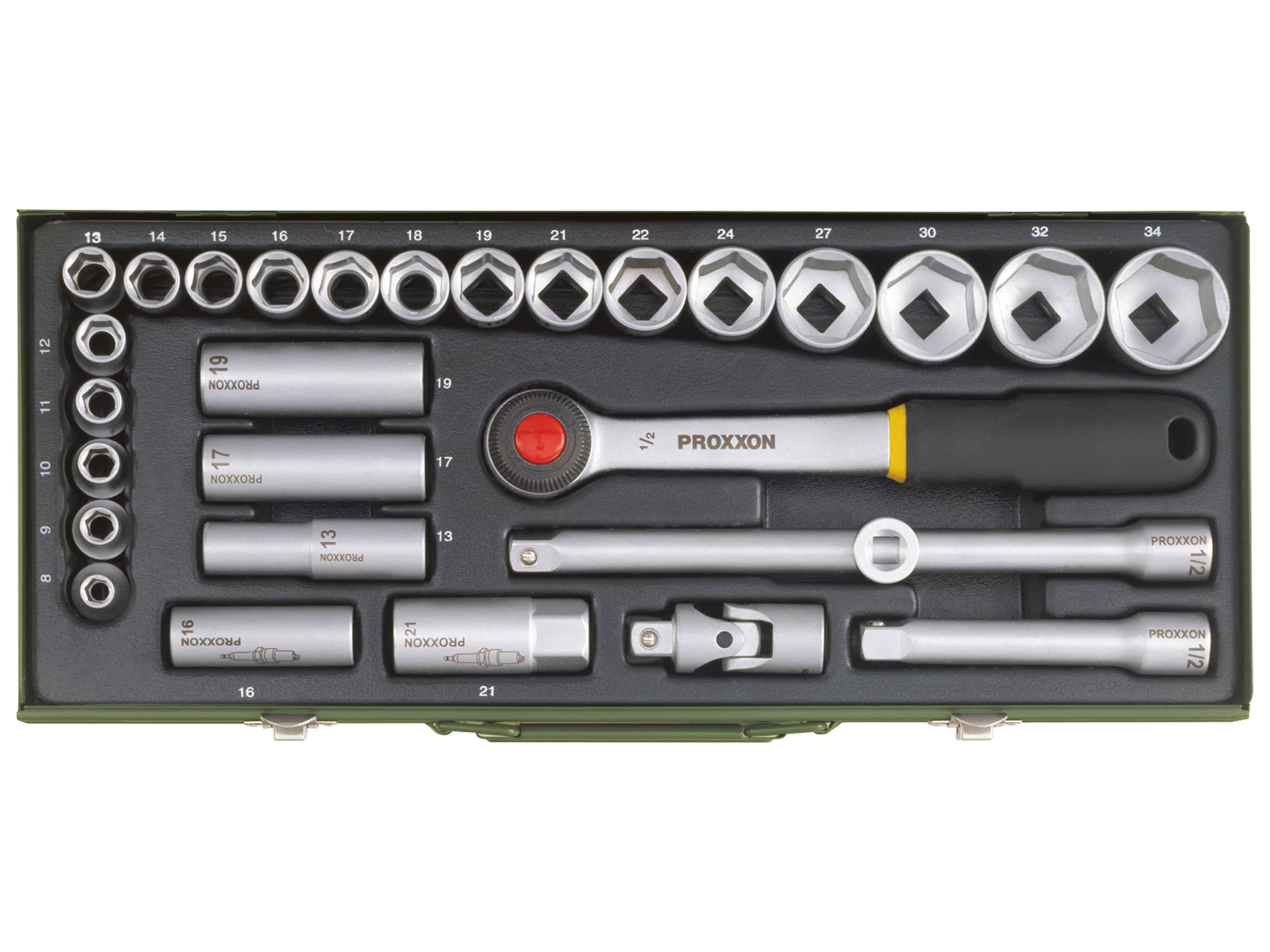 PROXXON Steckschlüsselsatz, 23000, 1/2", 29-teilig