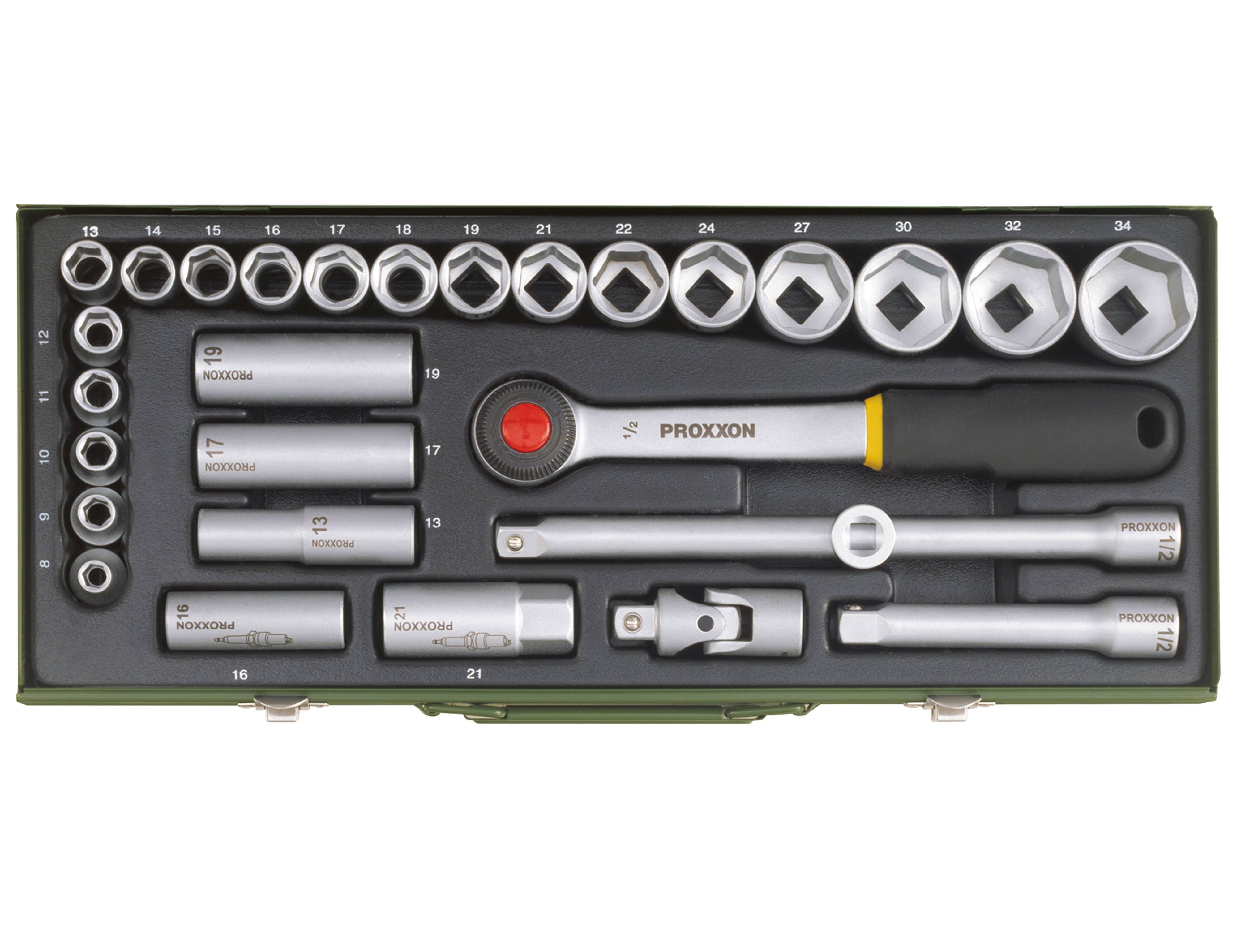 PROXXON Steckschlüsselsatz, 23000, 1/2", 29-teilig