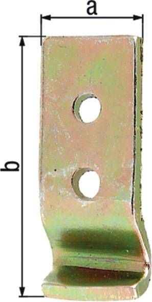 Schließhaken f. Kistenverschlüsse L.32 B.13 S.2mm STA galv. gelb verz. gekr. GAH