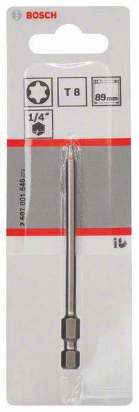 Schrauberbit Extra-Hart ISO 1173 E6.3 T8 L.89mm 1/4Zoll-Außen-6kt BOSCH