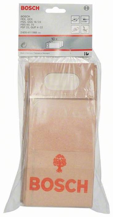 Staubbeutel f.GBS75AE/GEX/GSS14/14A/16/23/GUF etc. Papier 10er Pack Bosch