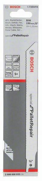 Säbelsägeblatt S 725 VFR Special for Pallet Repair L.190mm Dicke 1,25mm BIM 5St.