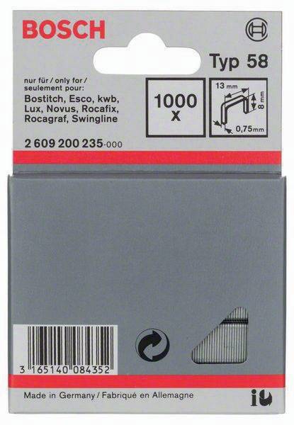 Feindrahtklammer Typ 58 BxL 13x8mm Dicke 0,75mm 1000er Pack BOSCH