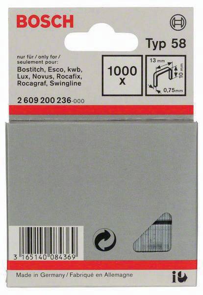 Feindrahtklammer Typ 58 BxL 13x10mm Dicke 0,75mm 1000er Pack BOSCH