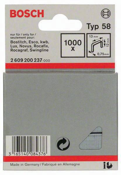 Feindrahtklammer Typ 58 BxL 13x12mm Dicke 0,75mm 1000er Pack BOSCH