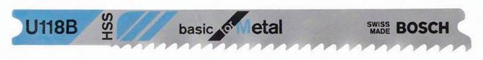 Stichsägeblatt U 118 B Basic for Metal L.80mm Zahnteilung 1,9-2,3mm HSS 3er Pack