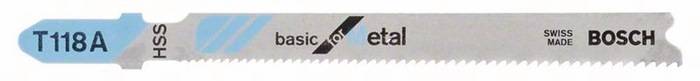 Stichsägeblatt T 118 A Gesamt-L.92mm Zahnt.1,1-1,5mm HSS 100 St./Karte BOSCH