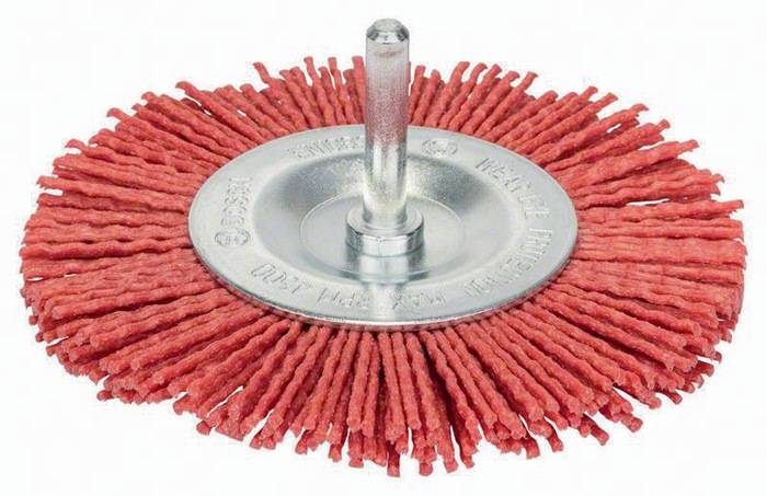 Scheibenbürste D.100mm Draht-St.0mm Bürsten-B.8mm Nylon m.Korund Drehzahl Bosch