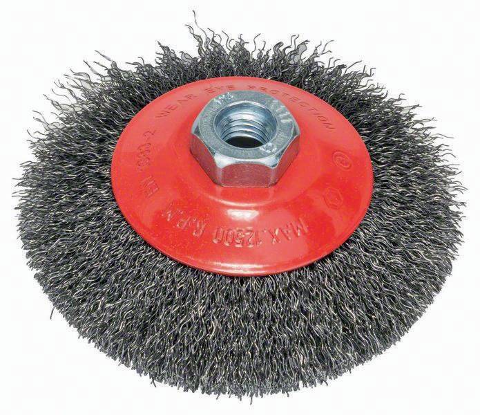 Kegelbürste Drahtstärke 0,35mm D.115mm Gew.M14 gewellter Draht Bosch