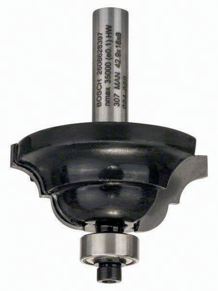 Profilfräser D Arbeits-L.18mm B.15mm L.60mm Schaft 8mm Radius 6,3mm Bosch