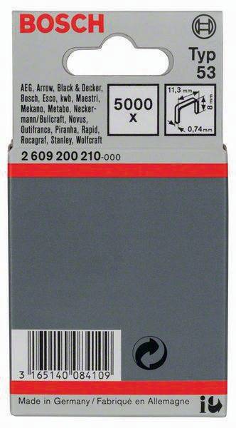 Feindrahtklammer Typ 53 BxL 11,4x8mm Dicke 0,74mm 5000er Pack BOSCH