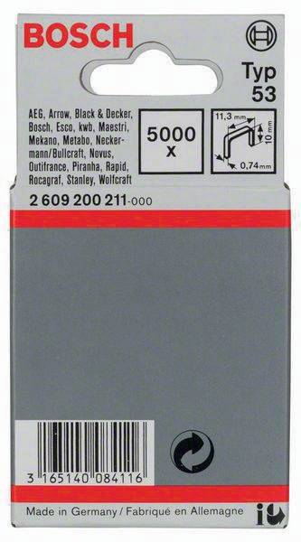 Feindrahtklammer Typ 53 BxL 11,4x10mm Dicke 0,74mm 5000er Pack BOSCH