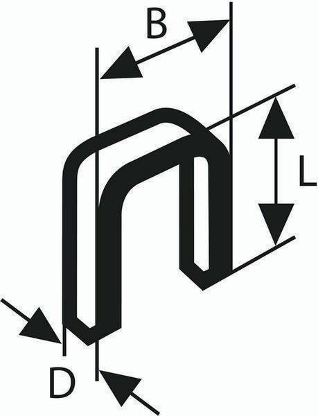 Schmalrückenklammer Typ 55 B.6mm Dicke 1,08mm L.19mm geharzt 3000er Pack Bosch