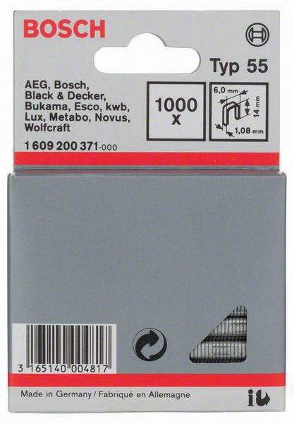 Schmalrückenklammer Typ 55 B.6mm Dicke 1,08mm L.14mm1000er Pack Bosch