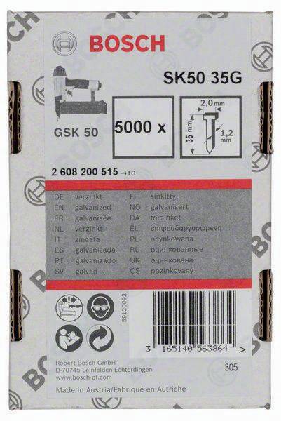 Senkkopfstift SK50 35G 5000-tlg.LxBxD.35x2x1mm verzinkt Drahtmaß 1,2mm Bosch