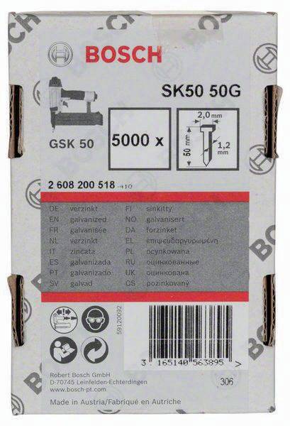 Senkkopfstift SK50 50G 5000-tlg.LxBxD.50x2x1mm verzinkt Drahtmaß 1,2mm Bosch